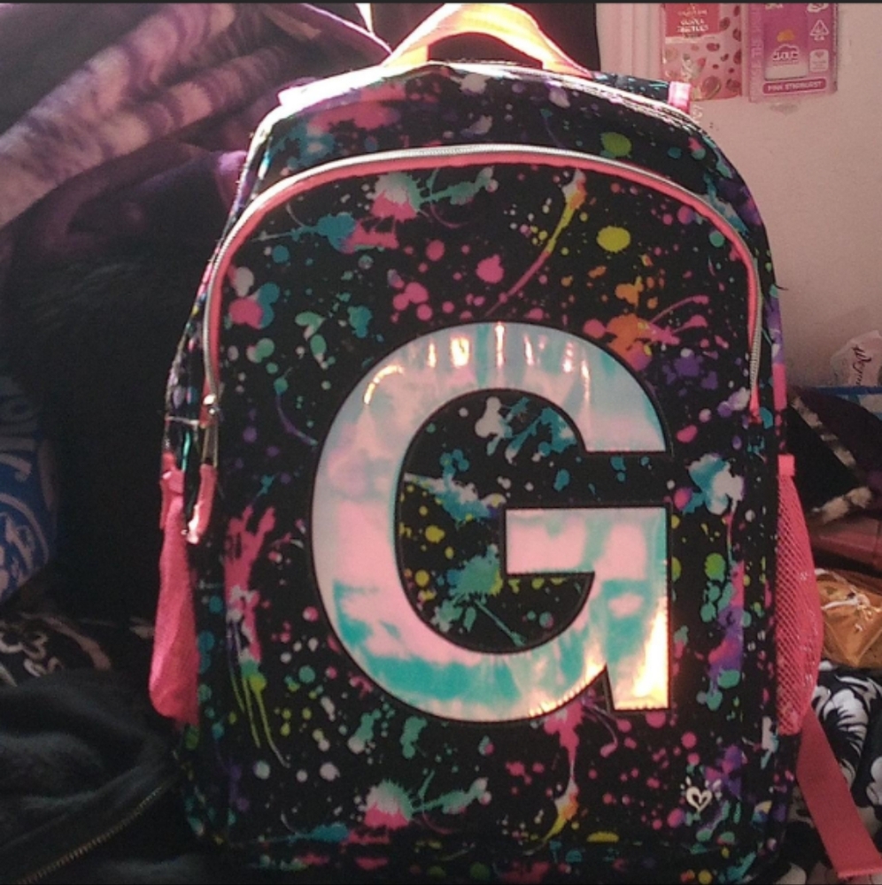 Justice G Colorful Splatter Backpack